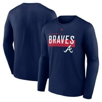 Muški fanatici markirani mornaricom Atlanta Braves agresivna potjera majica s dugim rukavima