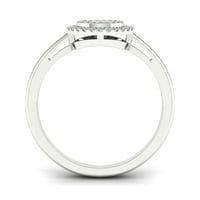 1 6CT TDW Diamond 10k Halo prsten od bijelog zlata