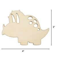 Pozdrav Hobby Wood Triceratops oblik dinosaura, gotov oblik izrezanog oblika, 4 0.145 3