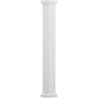 6 10' m-Aluminijski stup u stilu Empire, četvrtasto okno, ne sužava se, teksturirana bijela završna obrada s kapitelom