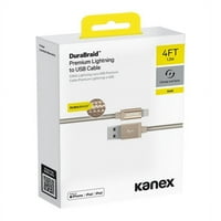 Kane Durabraid Nylon pleteni USB-C na Lightning Cable, MFI certificirani punjač za iPhone SE, iPhone Pro Pro Ma-Zlato,