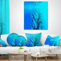 Designart dupin u plavom moru - jastuk za bacanje mora - 18x18