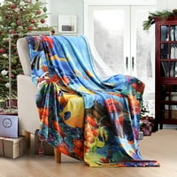 Božićni odmor tiskana runa bacajući pokrivač, super mekana pokrivač za kauč na sofi