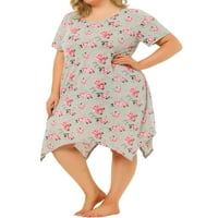 Jedinstvene ponude ženskog plus cvjetna pidžama slatka nepravilna haljina za spavanje
