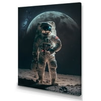 Dizajnerska umjetnost astronaut na Mjesecu & platno zidna umjetnost