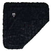 Bessie i Barnie Serenity Crni luksuzni Ultra Plush Fau Fur Pet Pas Reverzibilni pokrivač