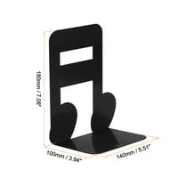 Jedinstvene ponude Metal Bookend s glazbenom notom u obliku 3.94 x5.51 x7.08