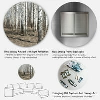 DesignArt 'Prekrasna gusta breza šuma' Disk Forest Veliki metalni krug zidna umjetnost