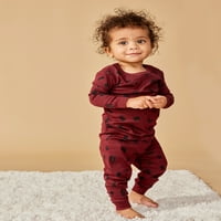 Little Star Organic Baby & Toddler Boy Dugi rukavi i dugački pant pidžama, Veličina mjeseci - 5T