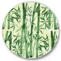 DesignArt 'Šuma grana bambusa I' Tropski krug metal zid umjetnosti - disk od 23 godine