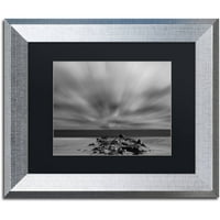 Zaštitni znak likovna umjetnost 'Windy Beach' platno umjetnost Pipa likovna umjetnost, crni mat, srebrni okvir