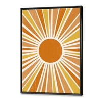 Dizajnerska umjetnost minimalistički svijetli sjajni narančasti Sunčani zraci Moderni uokvireni zidni otisak na