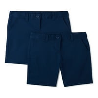 Bermuda kratke hlače za djevojčice u školskoj uniformi, 2 pakiranja, veličine 4 I Plus