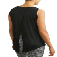 Ženska sportska majica bez rukava s grafičkim rezom za mišiće leđa