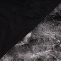 Jedinstvene ponude za kravatu Fuu Fur shag lagano bacanje pokrivača, crno, standardno bacanje