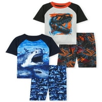 Četverodijelni pidžama Set s dječačkim kratkim hlačama veličine 4-16