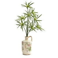 27in. Cyperus Umjetna biljka u cvjetnom bacaču
