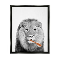 Stupell Industries lav koji peru zube kupaonice i insekti slikaju crni plutarni uokvireni umjetnički print zidni
