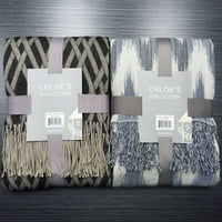 Chole's Collection Jacquard kabel s pletenim pokrivačem, bijelo, standardno bacanje