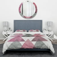 DesignArt 'Pink Geometric Mod Trokuti I' Geometric Duvet Cover Set