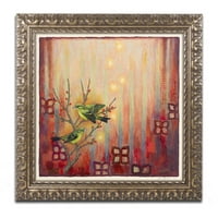 Zaštitni znak likovna umjetnost 'Sunset Birds' platno umjetnost Rachel Paxton, zlatni ukrašeni okvir