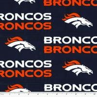 Denver Broncos 58 pamučni logotip Sportski šivaći i zanatska tkanina YD by Bolt, Plava, narančasta i bijela