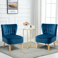 Gyma Accent stolica s jednim kaučem s sofa bez ruku s drvenim nogama plava