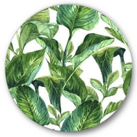 Dizajnerska umjetnost tropsko lišće na bijeloj pozadini od 23 diska
