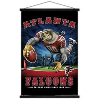 Atlanta Falcons - Zidni plakat krajnje zone s drvenim magnetskim okvirom, 22.375 34