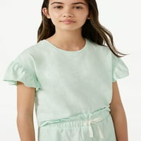 Majica i kratke hlače s raširenim rukavima za djevojčice, 2 komada, veličine 4-18