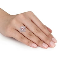 Donje prsten Miabella s морганитом kruška rez T. G. W. u karatima i dragulj okrugli rez T. W. u karatima od ružičastog