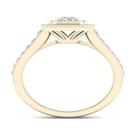 Zaručnički prsten od dijamanta od 34 karata od žutog zlata od 14 karata osmerokutnog oblika