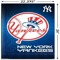 Njujorški Jenkiz-plakat s logotipom na zidu, 22.375 34
