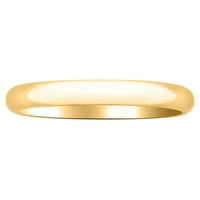 Muški ili ženski tradicionalni 10K žuti zlatni šuplji zaručnički prsten