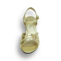 Carla Women široka širina otvoreni nožni prst s remenom za gležnjeve haljina sandala zlato 9