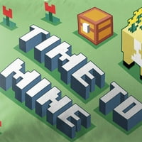 Minecraft Vrijeme za rudanje izuzetno velikog reverzibilnog jastuka za tijelo, 20, mikrofiber, zelena, Mojang, posteljina