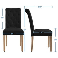Alden Dizajn je presvučen tapecirani stolica s visokim leđima, set od 2, crna