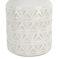 Dekor terapija Abbie Geometric LED stolna svjetiljka, keramika, off-bijela