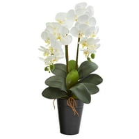 23in. Dvostruki falaenopsis Orhideji umjetni aranžman u vazi