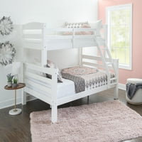 Channon Kids Twin preko punog kreveta na kat s ugrađenim ljestvicama, bijelo