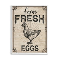Svježa jaja na farmi, Vintage piletina, životinje i insekti, grafika, umjetnički tisak u bijelom okviru, zidna umjetnost