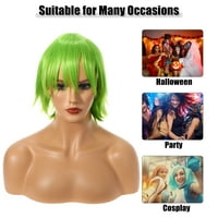 Jedinstvene ponude perike za ljudsku kosu za žene dame 13 Zelene perike s kapom od perika