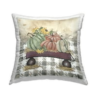 Stupell Industries jesenski vagon cvjetne bundeve tiskane jastučne jastuke dizajna Julie Norkus