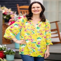 Pionirka žena cvjetna seljačka bluza s dugim rukavima s dugim rukavima