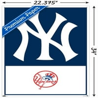 Njujorški Jenkiz-plakat s logotipom na zidu s gumbima, 22.375 34