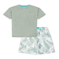 Pidžama Set s maskirnom majicom i dječačkim kratkim hlačama od 2 komada veličine 4 i haskija