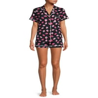 Pidžama Set za žene i Plus Size Top i kratke hlače, 2 komada
