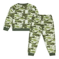 Gornji dio za dječake s dugim rukavima i hlače za trčanje 2-dijelni pidžama Set za spavanje veličine 4-16