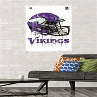 Minnesota Vikings - plakat kaciga za kaciga, 22.375 34