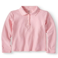 Wonder Nation Girls School Uniforma Polo košulja s dugim rukavima, paket vrijednosti, veličine 4-18